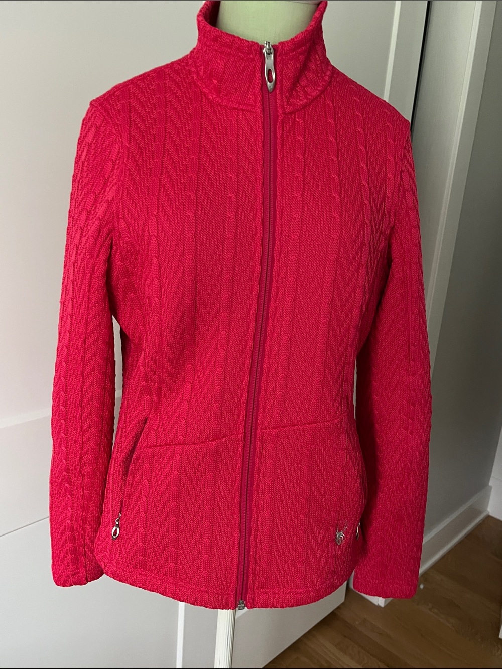 Spyder Hot Pink Quilted Zip Front Utility Jacket